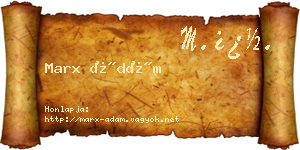 Marx Ádám névjegykártya
