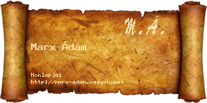 Marx Ádám névjegykártya
